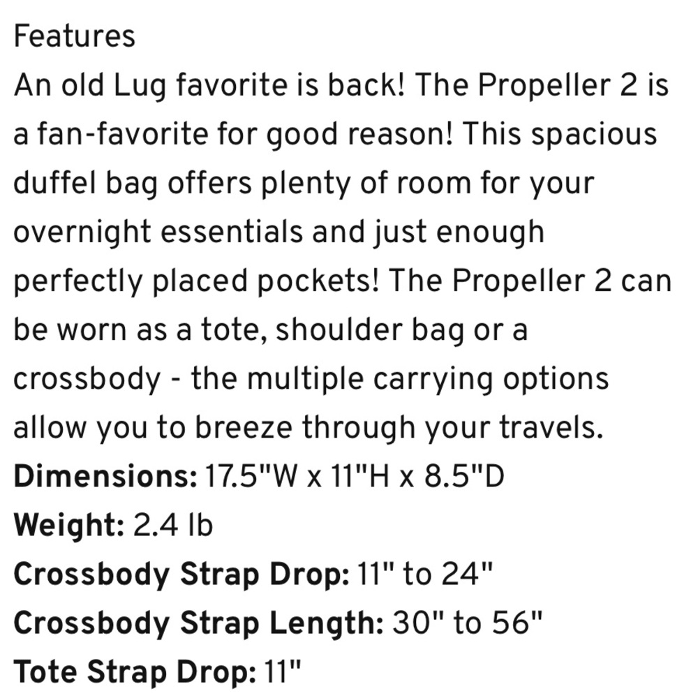 Lug Propeller 2 Overnight Bag Blue Moon 🦋 - Picture 8 of 8